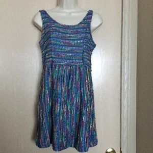 ❌DONATED❌Honey Punch Rainbow sleeveless zip up dress - M